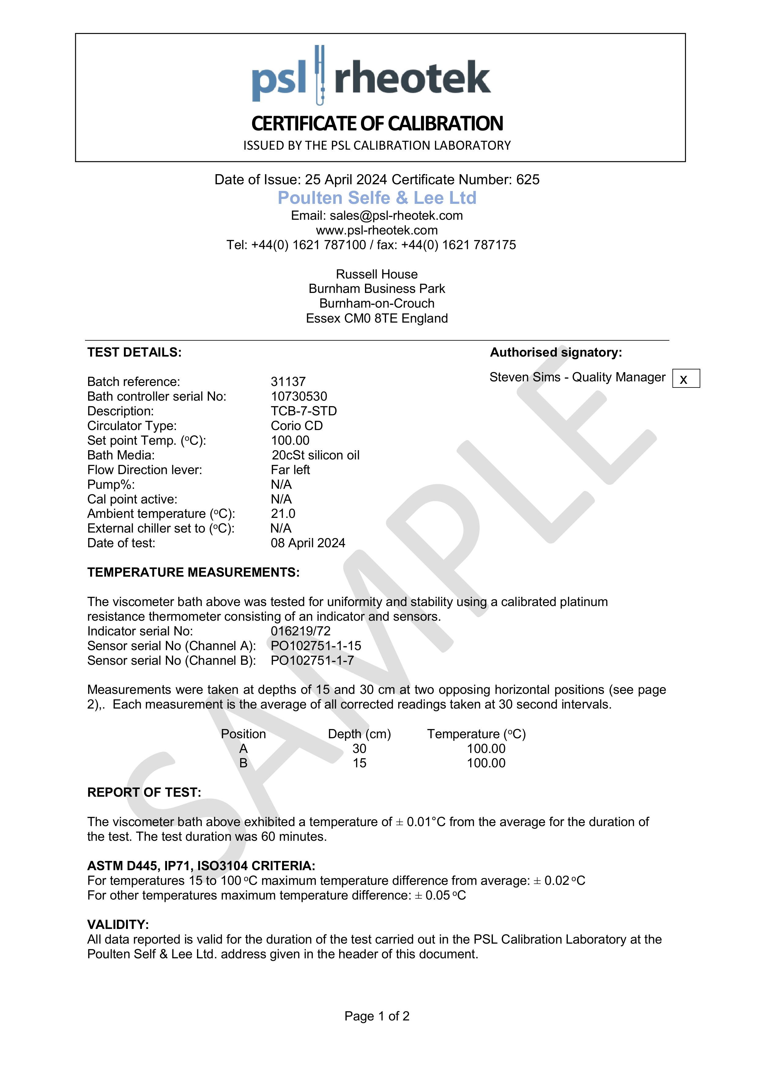 TCB-7 bath cert SAMPLE (100degC)